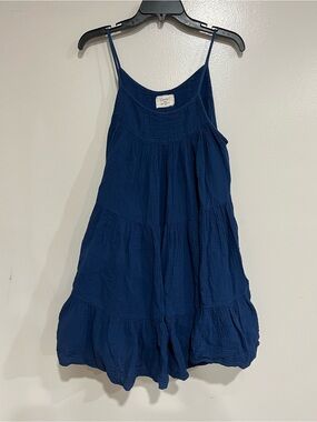 9seed El Matador Tiered Blue Cotton Gauze Cami Dress Sz S